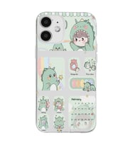 Iphone 12 Uyumlu Tatlı Dinozor Kawaii Tasarımlı Şeffaf Telefon Kılıfı