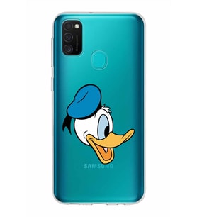 Samsung Galaxy M21 Kapak Donald Duck Tasarımlı Şeffaf Silikon Kılıf