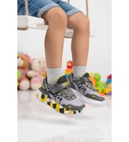 Ruffon Beyaz-Mor-Lila Cırtlı Işıklı Kız Çocuk Spor Ayakkabı 1030 P