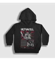 Presmono Unisex Çocuk Siyah Poster V1 Ultrakill Kapüşonlu Sweatshirt 529172tt