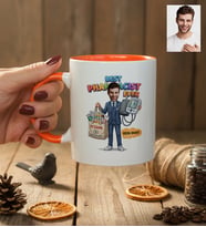 Kişiye Özel Karikatürlü Erkek Eczacı Kupa Bardak Tıp Bayramı Hediyesi