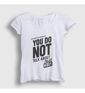 Presmono Kadın Beyaz Rule Film Dövüş Kulübü Fight Club T-Shirt 244597tt (Beyaz)