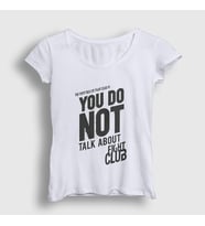 Presmono Kadın Beyaz Rule Film Dövüş Kulübü Fight Club T-Shirt 244597tt (Beyaz)