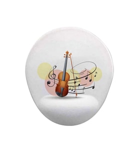 Music Violin Oval Bilek Destekli Mouse Pad