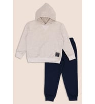 2'li Taş Lacivert Kapişonlu Jogger Alt Üst Takım