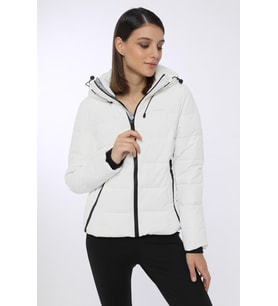 Lumberjack Apreskı Coat Beyaz Kadın Kısa Mont sn31