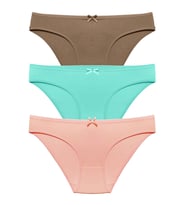 3 LÜ Paket Düz Renk M Beden Bikini Külot (Çok Renkli)