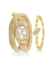 Polo Air Yılan Bileğe Dolamalı Kadın Kol Saati Ve Yılan Bileklik Kombin Gold Renk PL-1615B1