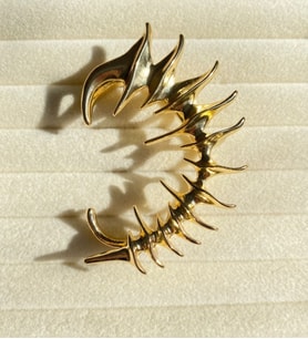 Gotik Küpe Unisex Gri-Gold