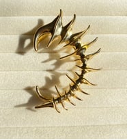 Gotik Küpe Unisex Gri-Gold