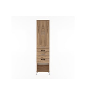 Hyperion Dolap 3 Raflı 4 Çekmeceli 2 Kapaklı 60x44x243 Çam-Çam