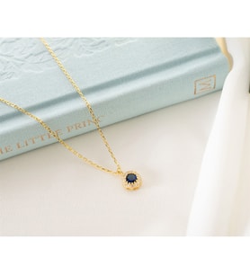 925 Ayar Gümüş Eylül Ayı Doğum Taşı ( Sapphire )  Kolye