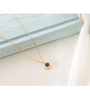 925 Ayar Gümüş Eylül Ayı Doğum Taşı ( Sapphire )  Kolye