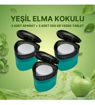 3 Adet 500GR - YEŞİL ELMA - Nem Alıcılı Ve Rutubet Giderici Aparat Üçgen (TABLET DAHİL)