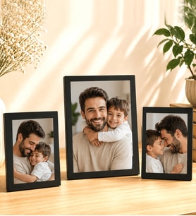 Kişiye Özel Resimli Ahşap Fotoğraflı 3'Lü Masaüstü Çerçeve