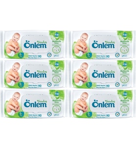 Önlem Islak Havlu Mendil 90 Yaprak Botanika Özlü (6 Lı Set) Plastik Kapaklı 540 Yaprak