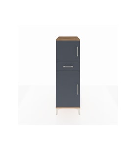 Kronos Dolap 2 Raflı Tek Çekmeceli 2 Kapaklı 44x59x134 Çam-Antrasit