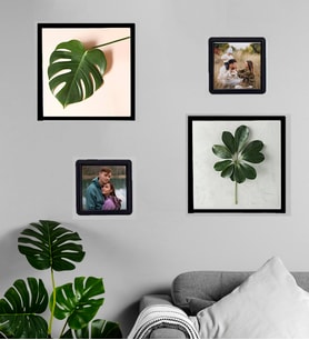 Kişiye Özel Fotoğraflı Yaprak Desen Tasarımlı Sök-Tak 4 Adet Masaüstü Ve Duvar Çerçeve Seti