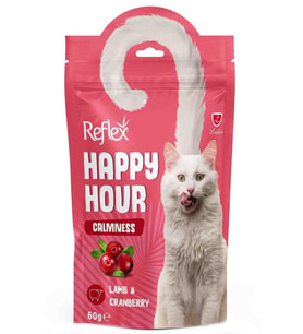 Reflex Happy Hour Sakinleştirici Kuzulu Kızılcıklı Kedi Ödül 60 Gr