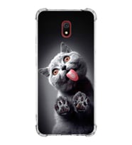 PrintiFy Xiaomi Redmi 8A Uyumlu Kedi 2 Baskılı Şeffaf Köşe Korumalı Antişok Kılıf