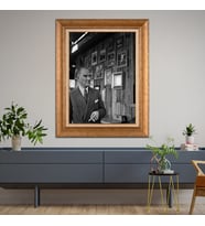 Altın Varaklı Çerçeveli Paspartulu Atatürk Tablo TR0554 (Gold)