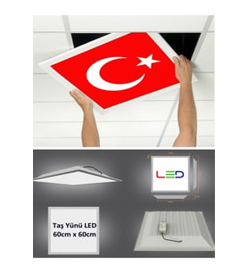 Bayrak Led Panel-60cmx60cm-sıva Altı-60w-6500k-beyaz-led Panel-led Armatür- Taş Yünü Asma Tavan