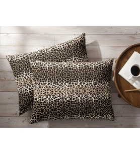 More Home Yastık Kılıfı (2 Adet) 50 x 70 cm Leopar Desenli Siyah