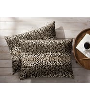 More Home Yastık Kılıfı (2 Adet) 50 x 70 cm Leopar Desenli Siyah