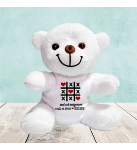 Kişiye Özel Baskılı Peluş Beyaz Ayı