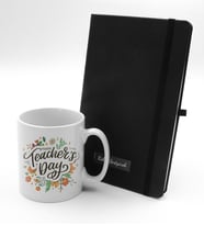 Öğretmenler Gününe Özel Öğretmenler Günü Kupası & Siyah Deri Defter