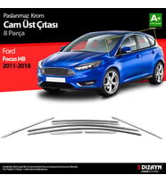 Ford Focus 3 HB Krom Cam Üst Çıtası 8 Prç 2011-2018
