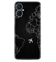 Tecno Spark 9T Kılıf Resimli Desenli Silikon Platinium Series Black Plane 1868