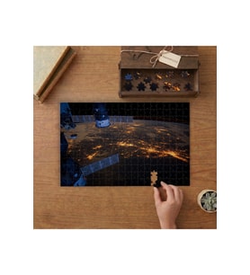 Uydu - Dünya - Manzara Tasarımı 240 parça Ahşap Puzzle Ahşap Kutuda MP02922
