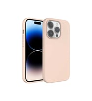 Apple iPhone 14 Pro Uyumlu Kılıf Sıvı Teknolojili Silinebilir Sert Zore Kivi Kapak (Açık Pembe)