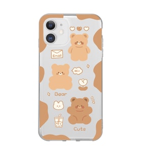 Iphone 11 Uyumlu Cute Bear Tasarımlı Şeffaf Telefon Kılıfı