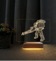 3D Robot Tasarımlı Kişiye Özel İsimli 3d Led Masa Lambası Doğum Günü Hediyesi Lamba