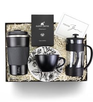 Kişiye Özel Termos French Press Fincan Filtre Kahve Hediye Seti