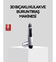 Burun Kulak ve Kaş Tıraş Makinesi 3D Keskin Bıçaklı Pil ile Çalışan