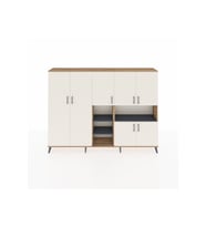 Arges Dolap 13 Raflı 7 Kapaklı 220x30x163 Çam-Aytaşı/Antrasit