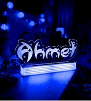 İSİM YAZILI LED LAMBA, KİŞİYE ÖZEL İSİM LAMBASI (Mavi)