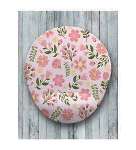 Pink Flower Oval Bilek Destekli Mouse Pad