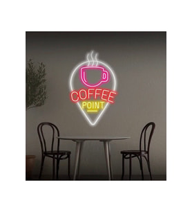 COFFEE POINT Yazılı ve Şekilli Neon Tabela