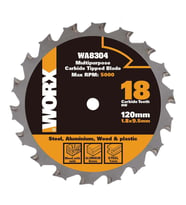 WORX WA8304 120x9,5mm Metal, Ahşap, PVC, Alüminyum Kesme, Elmas Daire Testere Bıçağı