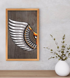 BK Home Kanat Dekoratif Retro Ahşap Tablo-1