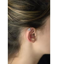 Gümüş Rengi Taşlı Kuzey Yıldızı Kıkırdak Küpe Earcuff