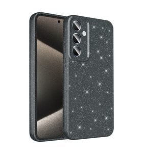 Lexroo Galaxy A15 Kılıf Kamera Korumalı Simli Lüks Koton Kılıf - Gri