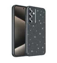 Lexroo Galaxy A15 Kılıf Kamera Korumalı Simli Lüks Koton Kılıf - Gri