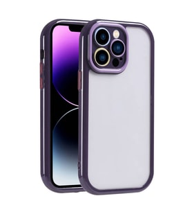 Skyarc Apple iPhone 14 Pro Max Kılıf Kamera Korumalı Renkli Kenar ve Çerçeve Tasarımlı Vitamin Kapak (Mor)
