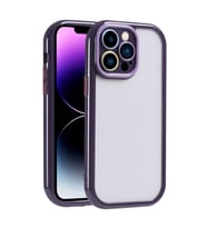 Skyarc Apple iPhone 14 Pro Max Kılıf Kamera Korumalı Renkli Kenar ve Çerçeve Tasarımlı Vitamin Kapak (Mor)