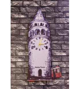 Nostalji Sallanan Sarkaçlı Galata Kulesi Duvar Saati